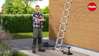HAILO T100 FlexLine - Aluminium-Teleskopleiter / Aluminium Safety Telescopic Ladder