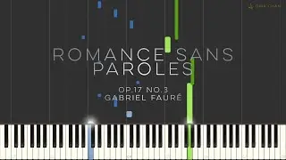 Faure Romance Sans Paroles Op.17 No.3 Synthesia Tutorial Piano in A Flat Major 3 Songs Without Words