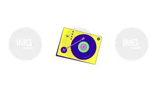 Retro turntable with vinyl record 2D cartoon object animation