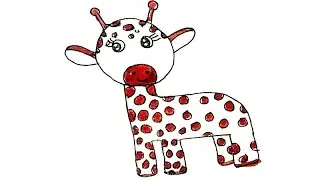 Giraffe kids drawing  easy steps