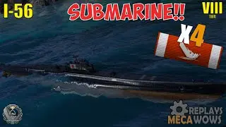 Submarine I-56 4 Kills & 53k Damage | World of Warships Gameplay