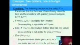 Noam Nisan: Multi-unit Auctions with Budget Limits