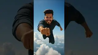 Flying Effect🔥#chatgpt #hypergroai #flyingeffects #flying #skybackground #vfx #trendingreels