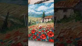 How to Paint a Tuscan Landscape with only a Palette Knife #acrylicpaintng #impasto #paletteknife