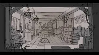 Interior Sketching- Assignment #1 Student Drawover