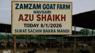SURAT SACHIN BAKRA MANDI 8/1/2026 BY ZAMZAM GOAT FARM NAVSARI (AZU BHAI) ÍI SURAT MANDI ÍÍ