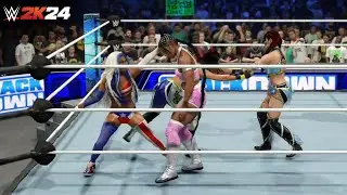 WWE 2K24 Fatal Four Way Gameplay (WWE 2K24 Full Match)