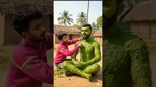 Coconut leaves crafting sculpture Virat Kohli art#art#artist #shorts#viralvideo #ytshortsindia#music