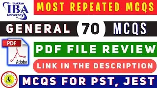 STB Science 70 MCQs | General MCQs | PDF Review | MCQs For PST, JEST |
