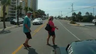 Panama City Beach Driving Front Beach Road. Jeep mounted cam