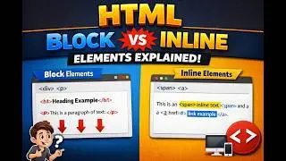 HTML Block vs Inline Elements Explained (With Examples) | Complete Beginner Guide 🚀 | HD - English