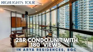 Обзоры на 180&deg;! Меблированный кондоминиум с 2 спальнями в Arya Residences BGC &bull; Обзорный тур по недвижимости