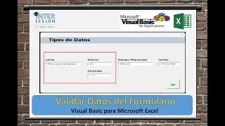 Visual Basic Excel #15 Validación de datos de tipo: texto, entero y decimal en el formulario.