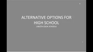 Alternative High School Credit Options
