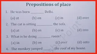 Prepositions of place | English grammar prepositions | Diligent Shiksha Point |