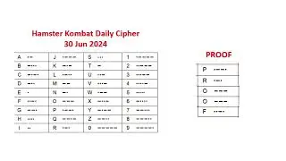Hamster Kombat daily cipher Morse code | 30 June 2024 | PROOF