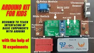 Arduino starter Kit for kids along with instruction manual. With10 interfacing & Programming example
