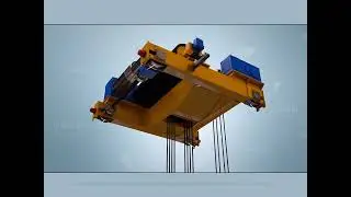 5 ton - 320 ton Open winch Trolley Double Girder Overhead Crane, FEM Open Winch Crane 3D Assembly