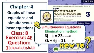 Exercise 4E Question 1 &ndash; (Simultaneous Equations)  Complete solution &ndash; APS Math Class 8.