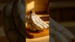 AI ASMR Marble Fruit: Apples and Bananas Unveiling Steampunk Interior Gear Sizzles