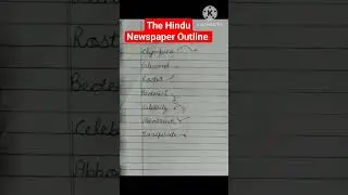 The Hindu Newspaper Outline # Viral # Ytshorts