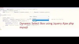 Dynamic Select Box using Jquery Ajax php mysqli