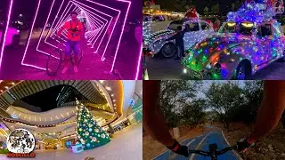Ciclovía Misteriosa Vochos Navideños y tuneles de luz en el Parque Metropolitano de León Gto