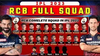 RCB team 2023 players list|royal challengers bangalore|rcb 2023 squad
