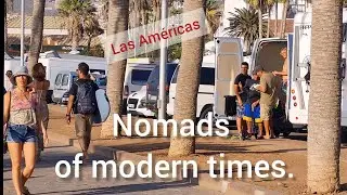 🌍 Tenerife. Las Am&eacute;ricas y surf. Nomads of modern times.  Life in cars. Spain. 4K