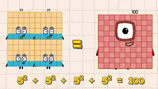 LEARN SQUARE NUMBER 1 TO 100 WITH NUMBERBLOCKS SQUARE CLUB | ADDITION | COLORART_ID
