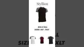Styllion Big and Tall &ndash; Men&rsquo;s Raglan Crew Baseball Shirts &ndash; Short Sleeve &ndash; RCSS