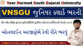 VNSGU Junior Clerk Online Form 2025 | VNSGU Recruitment 2025 | Junior Clerk Bharti 2025 Gujarat
