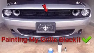 Painting My Grille Black On My Dodge Challenger! Super Easy MOD!