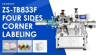 ZONESUN ZS-TB831F Plastic Box Wrap-Around Tamper-Evident Corner Labeling Machine