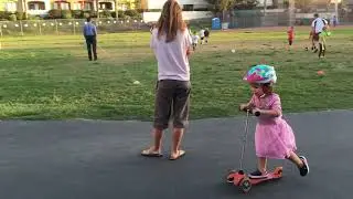 Jasmine having fun with her skate board at La Jolla Elementary School, Oct 2015