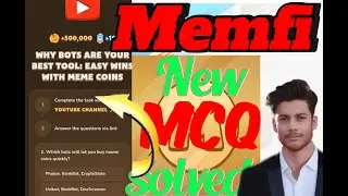 Memfi New 🆕 MCQ correct Answer today||memfi today video task solution|Memfi daily combo task solve