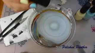 First ever watermarble on Creative Shop Galaxy Stampers using BravesDiva Polish