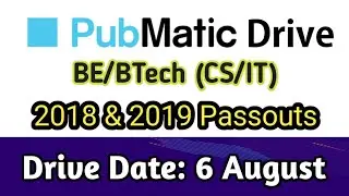 PubMatic drive |BE/BTech (CS/IT) | | 2018 & 2019 Passouts| Fresher