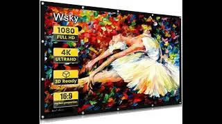 Review: Projector Screen, STRENTER Outdoor Movie Screen 120 Inch 4K HD 16:9 4 Ropes Foldable Wr...