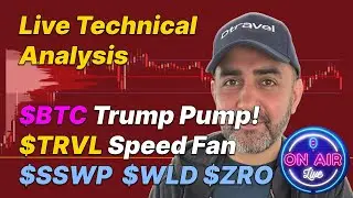 Live Technical Analysis: $BTC Trump Pump, $TRVL Speed Fan, $SSWP $WLD $ZRO