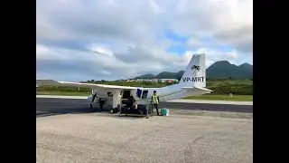 Views of the Montserrat coastline via Fly Montserrat flight from Antigua.