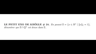 LE PETIT EXO DE KHÔLLE #24 [Re-UPLOAD]