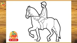 How to Draw a Horse | Horse Drawing Easy Step By Step | Man Riding A Horse 🐎