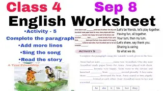 Class 4 English Worksheet Sep 8/4 th std english worksheet 8/9/21/Std 4 English Worksheet 8/9/21