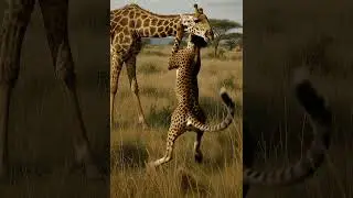 🦒 Graceful Giraffe Jumps Like a Cat!#shorts #giraffe #cheetah #funny #wildlife #animals