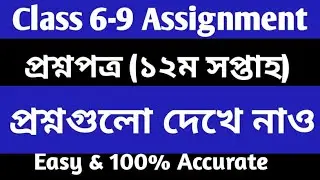 12th assignment question  Class 6 9 12th Week assignment Question PDF and Answer PDF