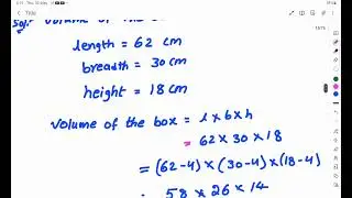 The external dimensions of a closed wooden box are 62cm,30cm,and 18cm.If the box is made of........