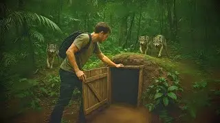 The man built a shelter to avoid wild animals for 2 days and a night _survival _outdoors _bushcraft