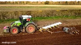 4Kᵁᴴᴰ WFL's Fendt 720 Vario tractor with a Hubert AH 2146 six furrow plough. Ploughing in Suffolk...