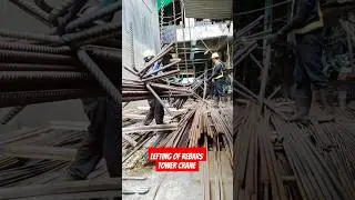 Lefting of Rebars in tower crane